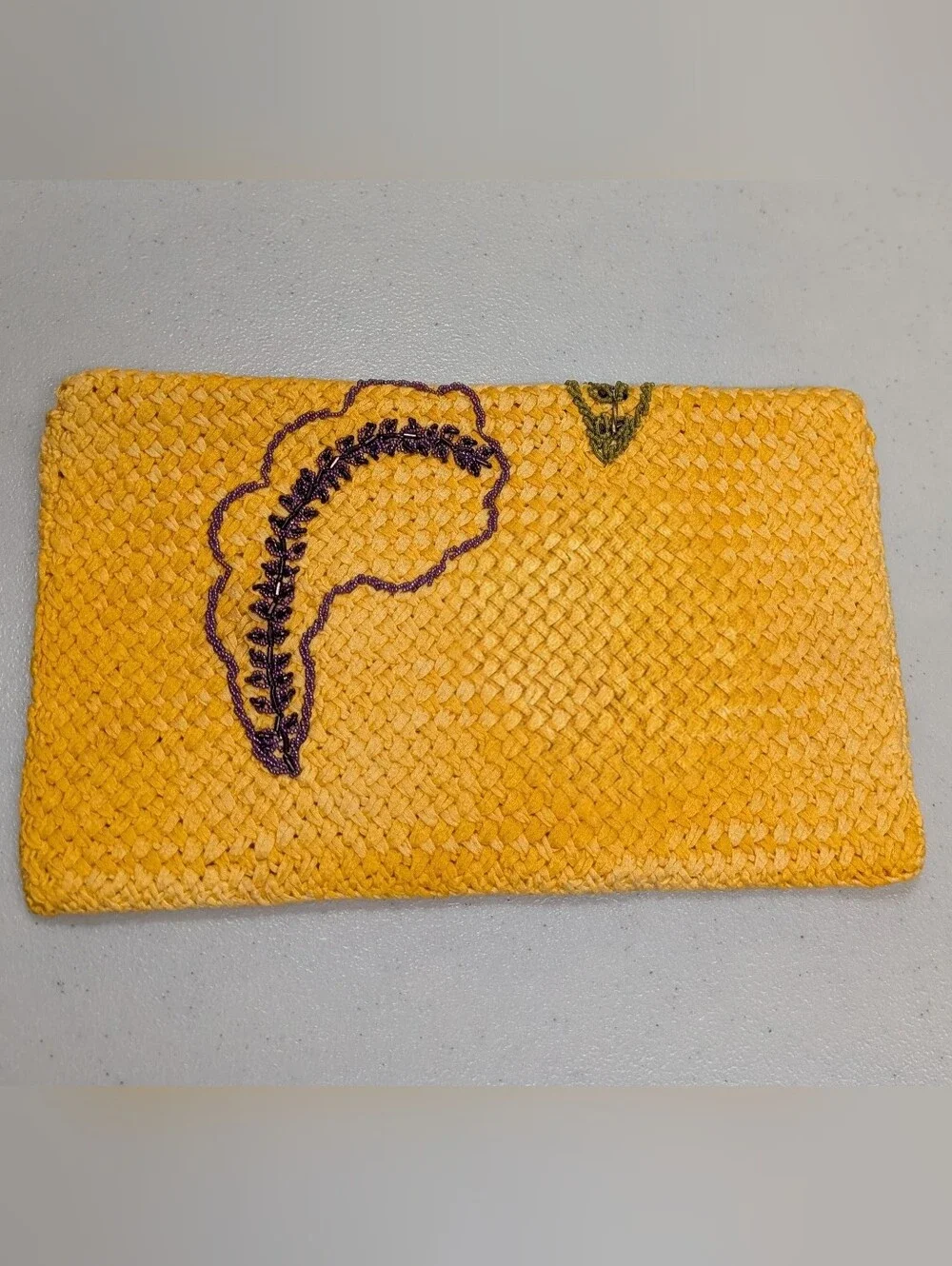 Handmade Crochet Clutch Purse Beaded Boho Chic 70s Glam #3050